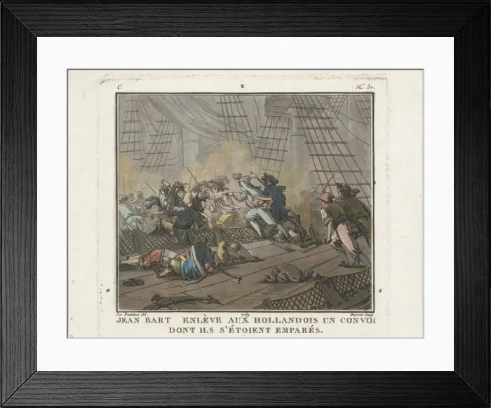 Framed Print : Jean Bart in the Battle of Texel on 29 June 1694, 1789. Creator: Anonymous Framed Print : Jean Bart in the Battle of Texel on 29 June 1694, 1789. Creator: Anonymous