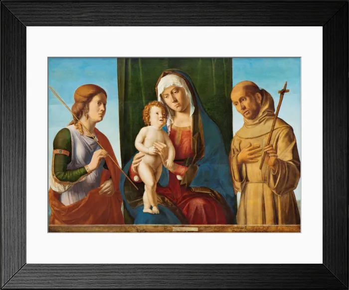 Framed Print : Madonna and Child between Saints Ursula and Francis of Assisi, c. 1495. Creator: Cima da Conegliano Framed Print : Madonna and Child between Saints Ursula and Francis of Assisi, c. 1495. Creator: Cima da Conegliano