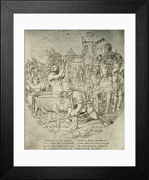 Framed Print : The Martyrdom of St John the Evangelist, c17th century, (1908). Creator: Unknown Framed Print : The Martyrdom of St John the Evangelist, c17th century, (1908). Creator: Unknown