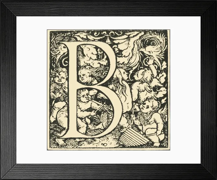 Framed Print : B - An Alphabet by Hans Weiditz, c1520-1521, (1908). Creator: Hans Weiditz Framed Print : B - An Alphabet by Hans Weiditz, c1520-1521, (1908). Creator: Hans Weiditz