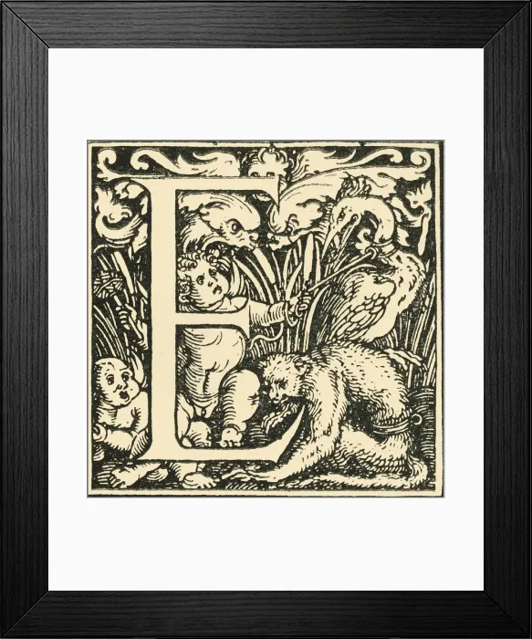 Framed Print : E - An Alphabet by Hans Weiditz, c1520-1521, (1908). Creator: Hans Weiditz Framed Print : E - An Alphabet by Hans Weiditz, c1520-1521, (1908). Creator: Hans Weiditz