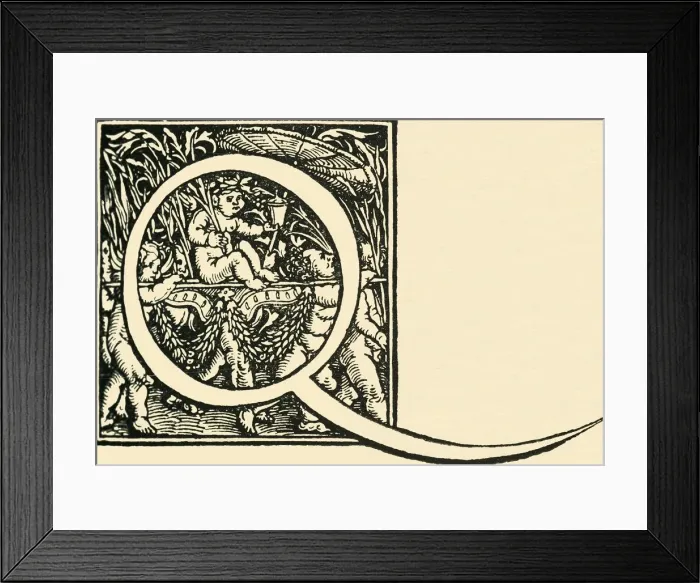 Framed Print : Q - An Alphabet by Hans Weiditz, c1520-1521, (1908). Creator: Hans Weiditz Framed Print : Q - An Alphabet by Hans Weiditz, c1520-1521, (1908). Creator: Hans Weiditz