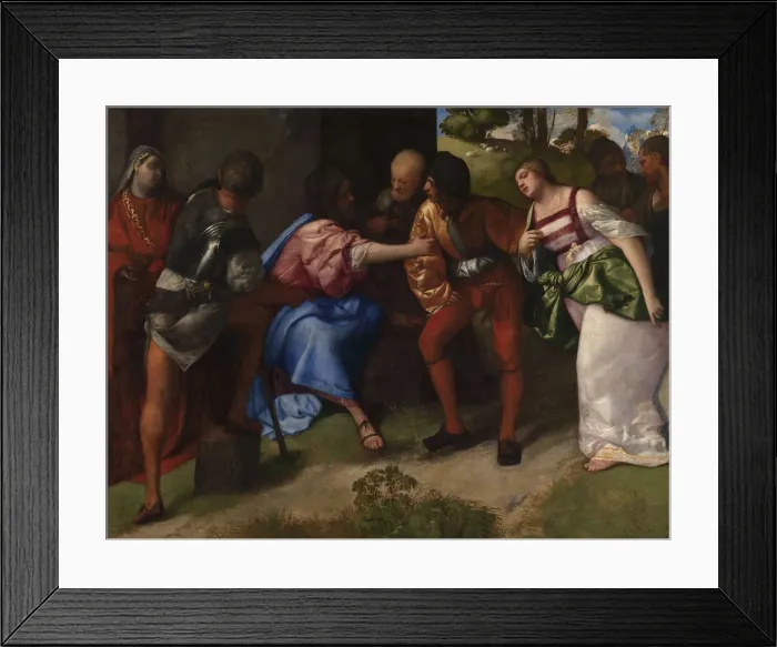 Framed Print : Christ and the Woman Taken in Adultery. Creator: Titian (1488-1576) Framed Print : Christ and the Woman Taken in Adultery. Creator: Titian (1488-1576)