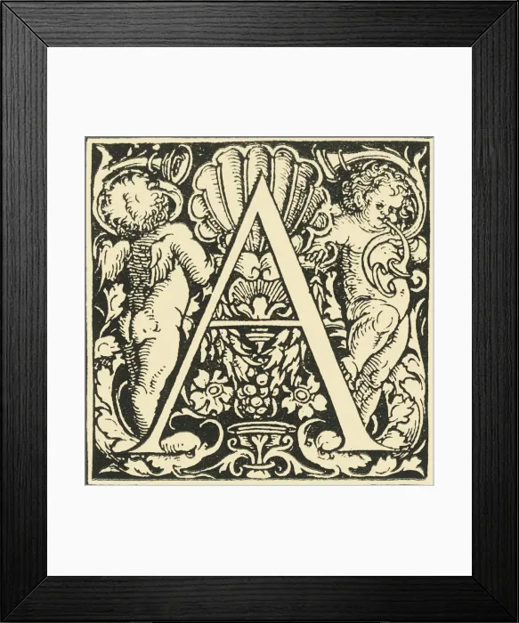 Framed Print : A - An Alphabet by Hans Weiditz, c1520-1521, (1908). Creator: Hans Weiditz Framed Print : A - An Alphabet by Hans Weiditz, c1520-1521, (1908). Creator: Hans Weiditz
