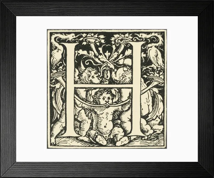 Framed Print : H - An Alphabet by Hans Weiditz, c1520-1521, (1908). Creator: Hans Weiditz