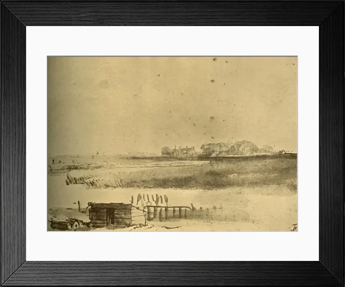 Framed Print : Landscape Drawing, c1630-16160, (1908). Creator: Rembrandt Harmensz van Rijn Framed Print : Landscape Drawing, c1630-16160, (1908). Creator: Rembrandt Harmensz van Rijn