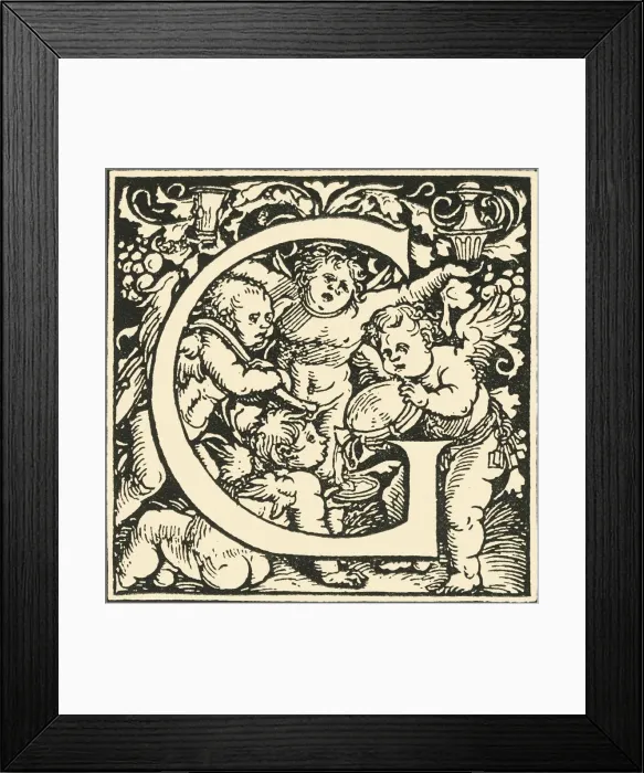 Framed Print : G - An Alphabet by Hans Weiditz, c1520-1521, (1908). Creator: Hans Weiditz Framed Print : G - An Alphabet by Hans Weiditz, c1520-1521, (1908). Creator: Hans Weiditz