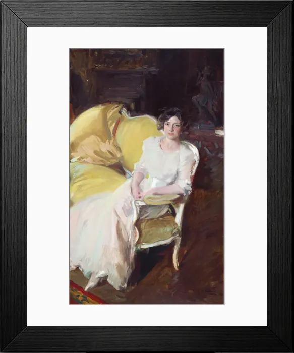 Framed Print : Clotilde Sitting on a Sofa, 1910. Creator: Sorolla y Bastida, Joaquin (1863-1923) Framed Print : Clotilde Sitting on a Sofa, 1910. Creator: Sorolla y Bastida, Joaquin (1863-1923)