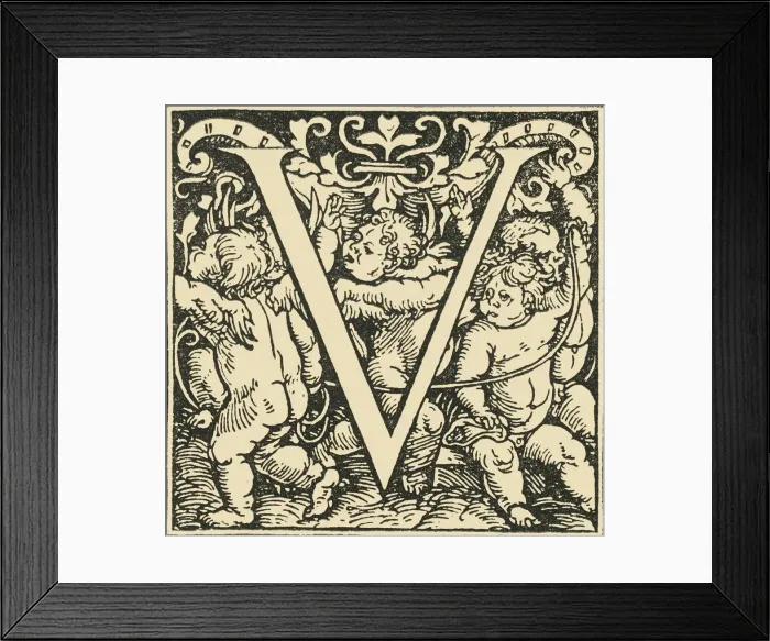 Framed Print : V - An Alphabet by Hans Weiditz, c1520-1521, (1908). Creator: Hans Weiditz Framed Print : V - An Alphabet by Hans Weiditz, c1520-1521, (1908). Creator: Hans Weiditz