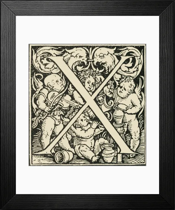 Framed Print : X - An Alphabet by Hans Weiditz, c1520-1521, (1908). Creator: Hans Weiditz Framed Print : X - An Alphabet by Hans Weiditz, c1520-1521, (1908). Creator: Hans Weiditz