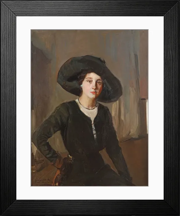 Framed Print : Elena in Black Hat, 1910. Creator: Sorolla y Bastida, Joaquin (1863-1923) Framed Print : Elena in Black Hat, 1910. Creator: Sorolla y Bastida, Joaquin (1863-1923)