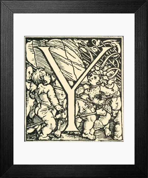 Framed Print : Y - An Alphabet by Hans Weiditz, c1520-1521, (1908). Creator: Hans Weiditz Framed Print : Y - An Alphabet by Hans Weiditz, c1520-1521, (1908). Creator: Hans Weiditz