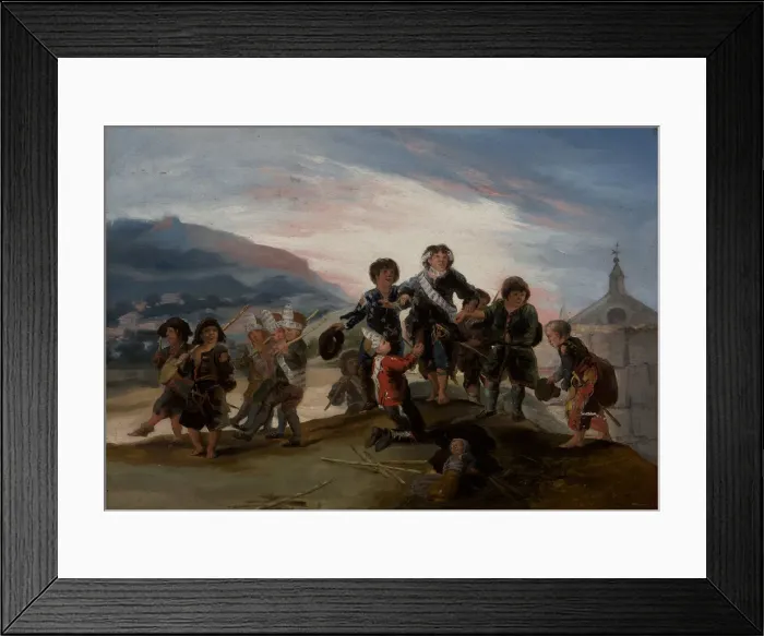 Framed Print : Children Playing Soldiers (Ninos jugando a soldados), 1786. Creator: Goya, Francisco Framed Print : Children Playing Soldiers (Ninos jugando a soldados), 1786. Creator: Goya, Francisco