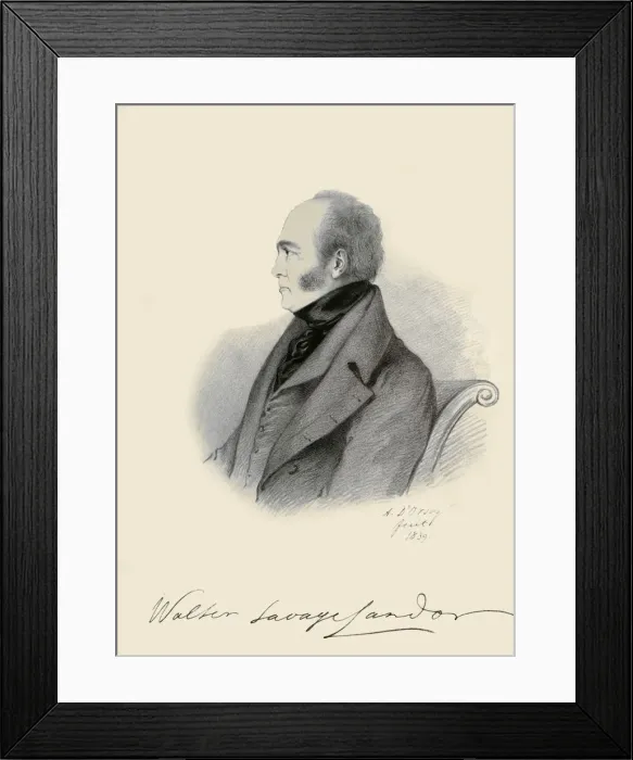 Framed Print : Walter Savage Landor, 1839. Creators: Alfred d Orsay, Richard James Lane Framed Print : Walter Savage Landor, 1839. Creators: Alfred d Orsay, Richard James Lane