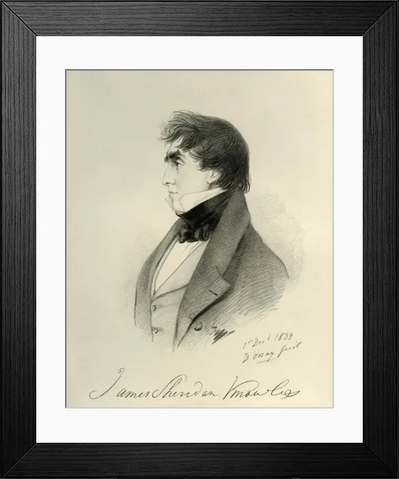 Framed Print : James Sheridan Knowles, 1839. Creators: Alfred d Orsay, Richard James Lane