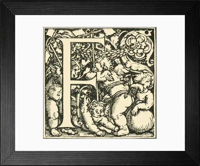 Framed Print : F - An Alphabet by Hans Weiditz, c1520-1521, (1908). Creator: Hans Weiditz Framed Print : F - An Alphabet by Hans Weiditz, c1520-1521, (1908). Creator: Hans Weiditz