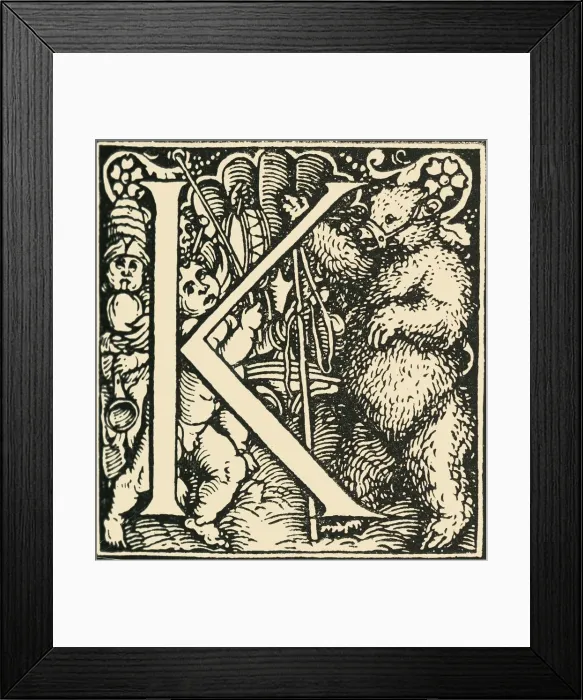 Framed Print : K - An Alphabet by Hans Weiditz, c1520-1521, (1908). Creator: Hans Weiditz Framed Print : K - An Alphabet by Hans Weiditz, c1520-1521, (1908). Creator: Hans Weiditz