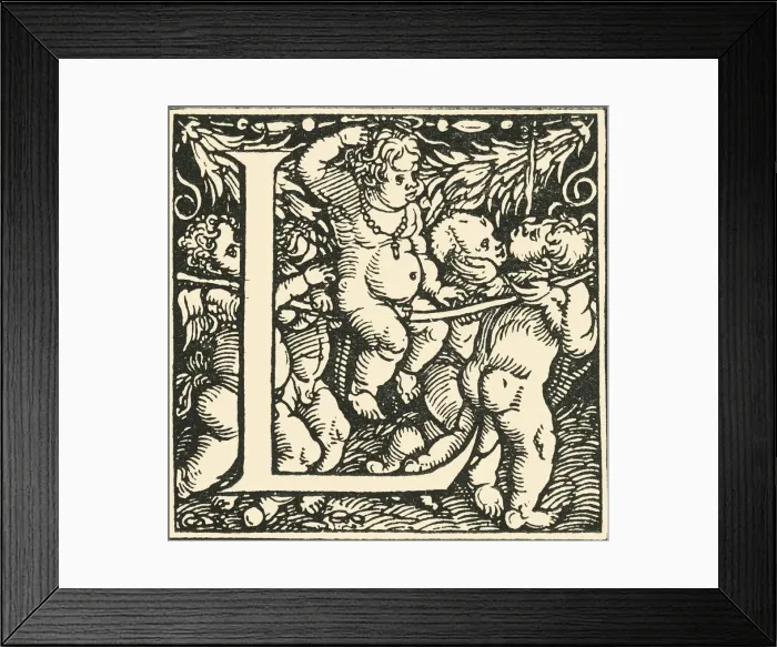 Framed Print : L - An Alphabet by Hans Weiditz, c1520-1521, (1908). Creator: Hans Weiditz Framed Print : L - An Alphabet by Hans Weiditz, c1520-1521, (1908). Creator: Hans Weiditz