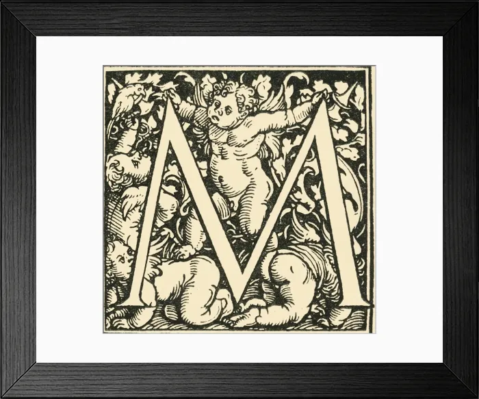 Framed Print : M - An Alphabet by Hans Weiditz, c1520-1521, (1908). Creator: Hans Weiditz Framed Print : M - An Alphabet by Hans Weiditz, c1520-1521, (1908). Creator: Hans Weiditz