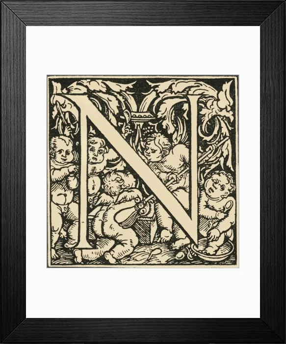 Framed Print : N - An Alphabet by Hans Weiditz, c1520-1521, (1908). Creator: Hans Weiditz Framed Print : N - An Alphabet by Hans Weiditz, c1520-1521, (1908). Creator: Hans Weiditz