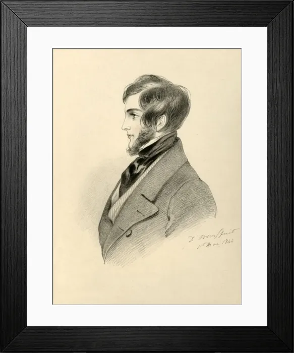Framed Print : Frank Sheridan, 1844. Creator: Richard James Lane Framed Print : Frank Sheridan, 1844. Creator: Richard James Lane