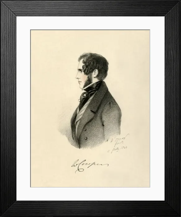 Framed Print : William Cowper, 1842. Creator: Richard James Lane Framed Print : William Cowper, 1842. Creator: Richard James Lane