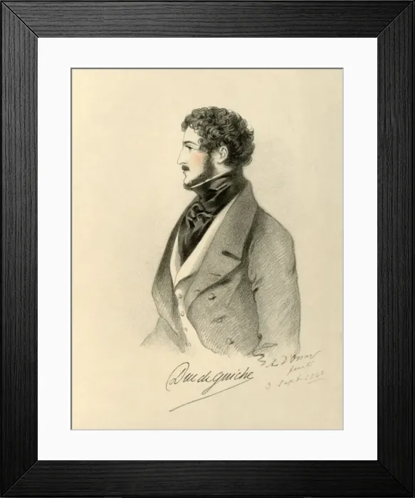 Framed Print : Duc de Guiche, 1842. Creator: Richard James Lane