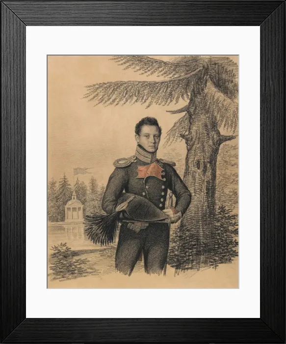 Framed Print : Portrait of Fyodor Ivanovich Dolgopolov (1792-1856), 1820s. Creator: Hampeln, Carl Framed Print : Portrait of Fyodor Ivanovich Dolgopolov (1792-1856), 1820s. Creator: Hampeln, Carl