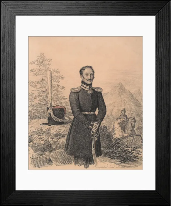 Framed Print : Portrait of Fyodor Alexandrovich Bekovich-Cherkassky (1791-1833), 1822. Creator: Hampeln Framed Print : Portrait of Fyodor Alexandrovich Bekovich-Cherkassky (1791-1833), 1822. Creator: Hampeln