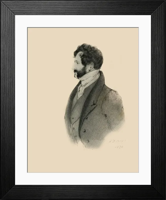 Framed Print : Lincoln Stanhope, 1836. Creator: Richard James Lane