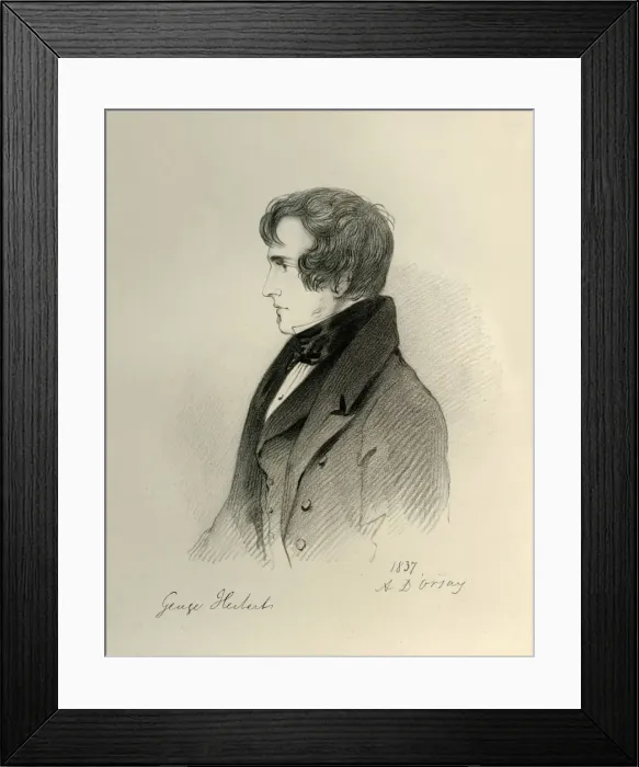 Framed Print : George Herbert, 1837. Creator: Richard James Lane Framed Print : George Herbert, 1837. Creator: Richard James Lane