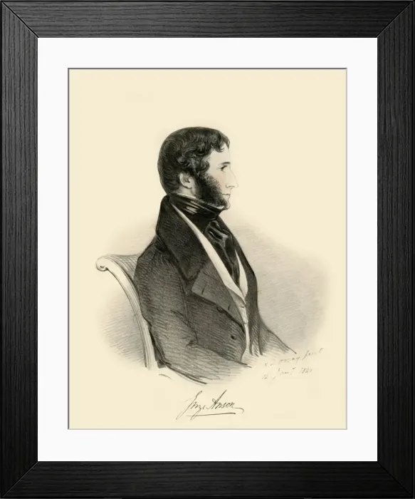 Framed Print : George Anson, 1840. Creator: Richard James Lane Framed Print : George Anson, 1840. Creator: Richard James Lane