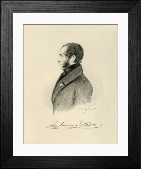 Framed Print : Ambrose Isted, 1840. Creator: Richard James Lane Framed Print : Ambrose Isted, 1840. Creator: Richard James Lane
