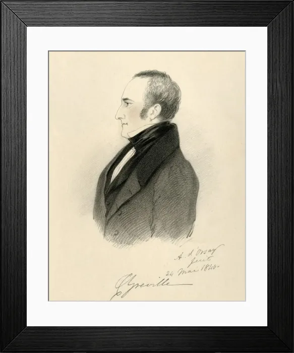 Framed Print : Charles Greville, 1840. Creator: Richard James Lane Framed Print : Charles Greville, 1840. Creator: Richard James Lane