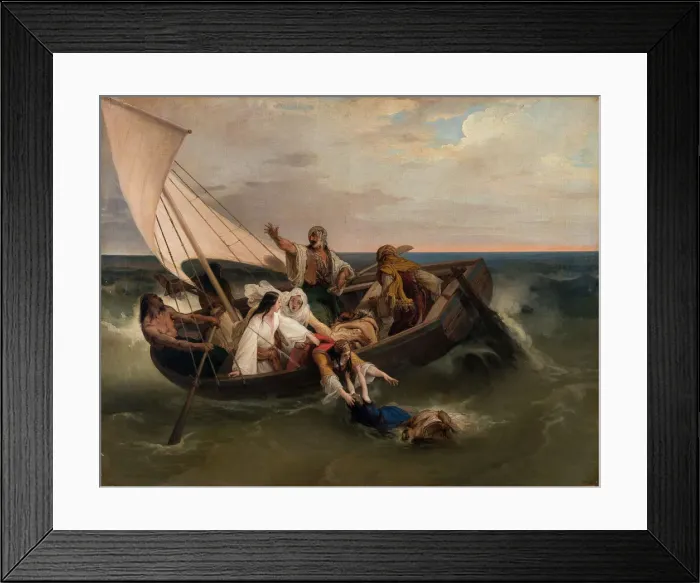 Framed Print : Boat with Greek Fugitives, 1834. Creator: Hayez, Francesco (1791-1882) Framed Print : Boat with Greek Fugitives, 1834. Creator: Hayez, Francesco (1791-1882)