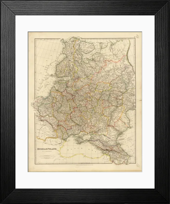 Framed Print : Map of Russia and Poland, 1832. Creator: Arrowsmith, John (1790-1873) Framed Print : Map of Russia and Poland, 1832. Creator: Arrowsmith, John (1790-1873)