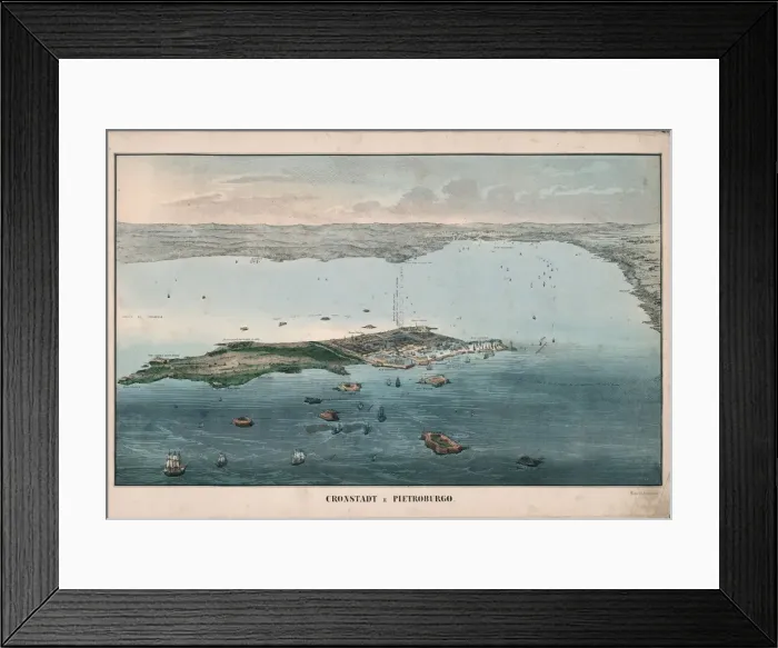 Framed Print : Panoramic view of Kronstadt, 1853. Creator: Civelli, Giuseppe (1816-1882) Framed Print : Panoramic view of Kronstadt, 1853. Creator: Civelli, Giuseppe (1816-1882)