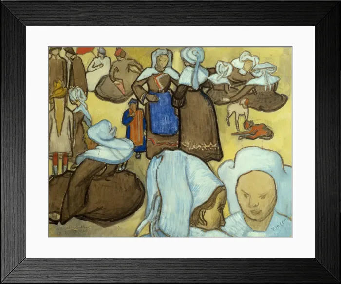Framed Print : Les bretonnes et le pardon de Pont Aven, 1888. Creator: Gogh, Vincent, van (1853-1890) Framed Print : Les bretonnes et le pardon de Pont Aven, 1888. Creator: Gogh, Vincent, van (1853-1890)