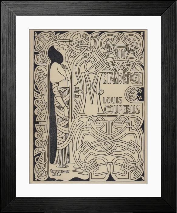Framed Print : Cover design Metamorfoze by Louis Couperus, 1897. Creator: Toorop, Jan (1858-1928) Framed Print : Cover design Metamorfoze by Louis Couperus, 1897. Creator: Toorop, Jan (1858-1928)