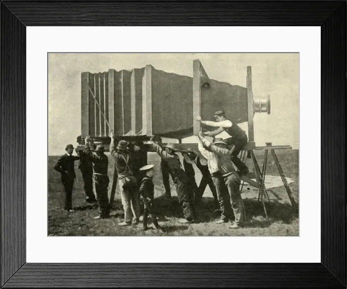 Framed Print : Focussing The Gigantic Camera For Work, 1901. Creator: Unknown Framed Print : Focussing The Gigantic Camera For Work, 1901. Creator: Unknown