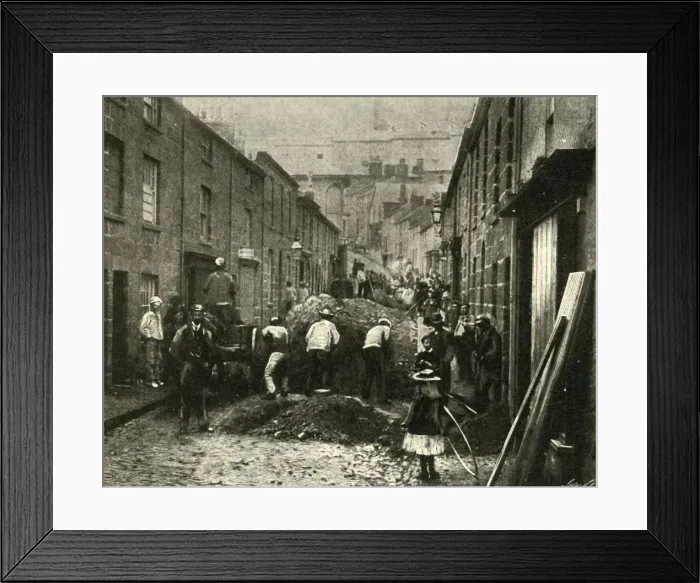 Framed Print : Removing Debris Brought Down By A Flood At St. Ives, 1901. Creator: Unknown