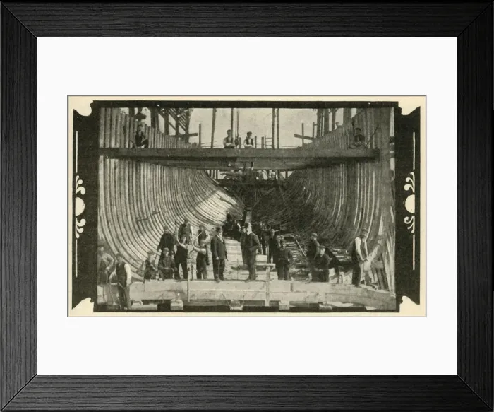 Framed Print : The English Vessel, Discovery, On The Stocks, 1901. Creator: Unknown Framed Print : The English Vessel, Discovery, On The Stocks, 1901. Creator: Unknown
