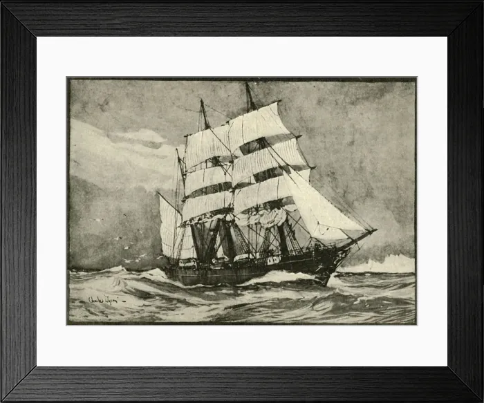 Framed Print : The Discovery Under Full Sail, 1901. Creator: Unknown Framed Print : The Discovery Under Full Sail, 1901. Creator: Unknown