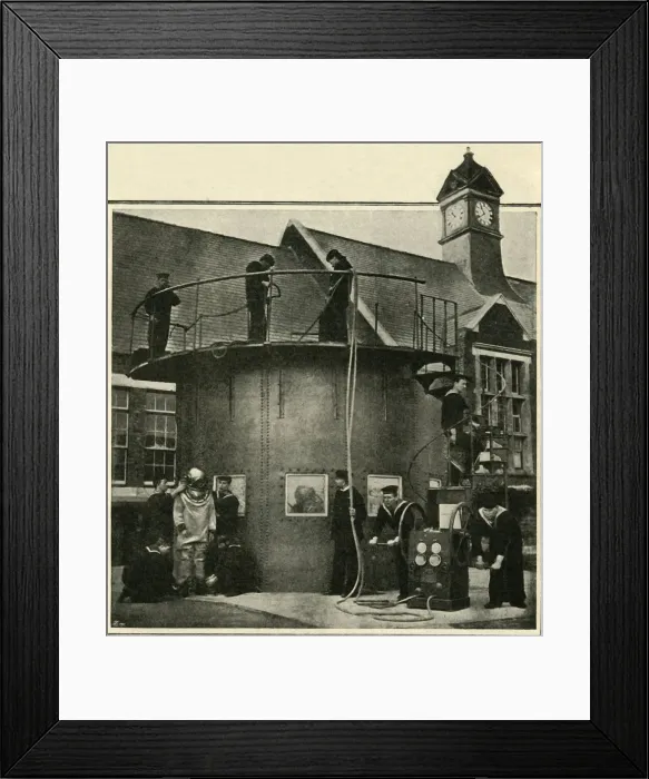 Framed Print : The Diving Tank At Portsmouth Where Divers Are Trained, 1901. Creator: Unknown Framed Print : The Diving Tank At Portsmouth Where Divers Are Trained, 1901. Creator: Unknown