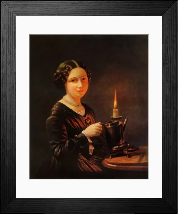 Framed Print : Girl with Candle, 1840s, (1965). Creator: Vasily Tropinin Framed Print : Girl with Candle, 1840s, (1965). Creator: Vasily Tropinin