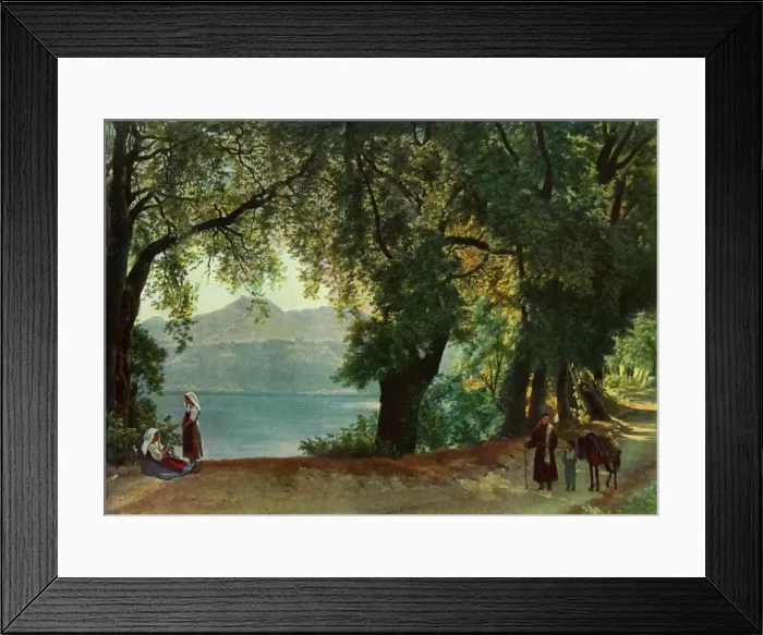 Framed Print : Lake Nemi near Rome, 1820s, (1965). Creator: Sil vestr Shchedrin Framed Print : Lake Nemi near Rome, 1820s, (1965). Creator: Sil vestr Shchedrin