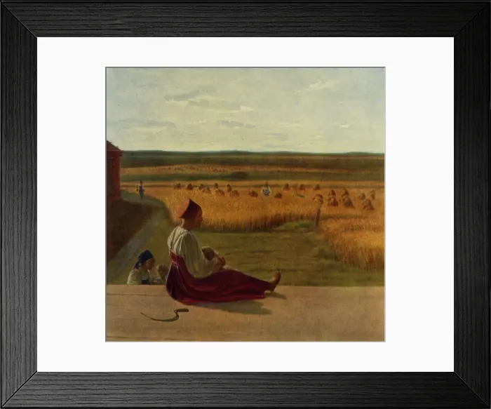 Framed Print : Harvesting. Summer, mid 1820s, (1965). Creator: Aleksey Venetsianov Framed Print : Harvesting. Summer, mid 1820s, (1965). Creator: Aleksey Venetsianov