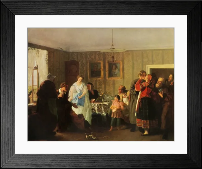 Framed Print : Congratulating the Young, 1861, (1965). Creator: Grigori Grigoryevich Myasoedov Framed Print : Congratulating the Young, 1861, (1965). Creator: Grigori Grigoryevich Myasoedov