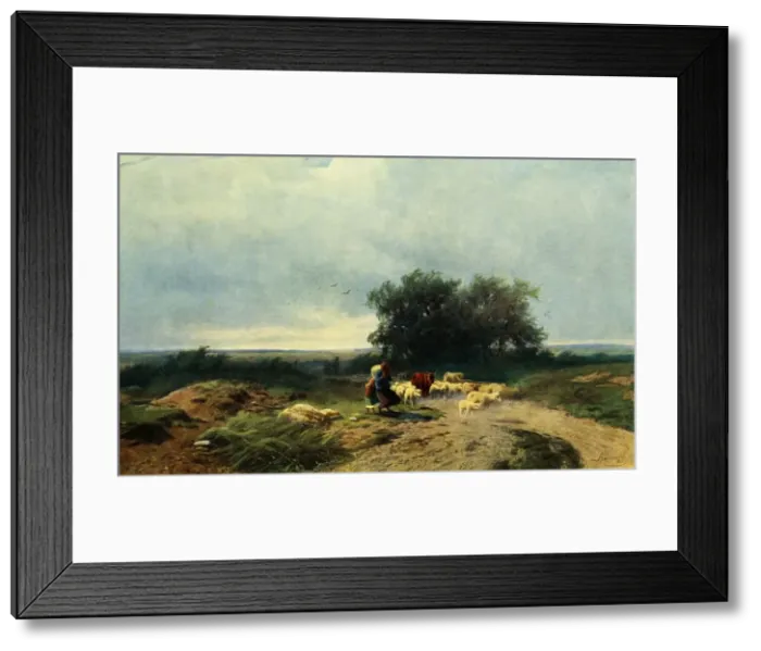 Framed Print : The Return to the Fold, 1868, (1965). Creator: Fyodor Vasil yev Framed Print : The Return to the Fold, 1868, (1965). Creator: Fyodor Vasil yev