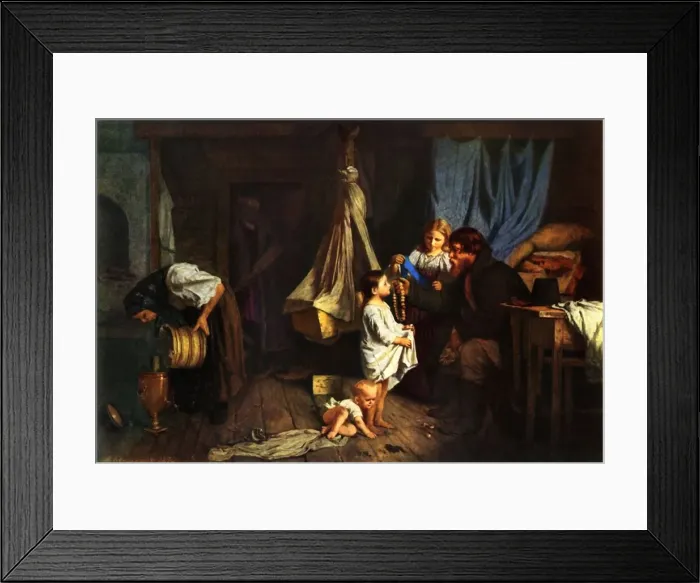 Framed Print : In a Peasants Room, 1870, (1965). Creator: Alexei Ivanovich Korzukhin Framed Print : In a Peasants Room, 1870, (1965). Creator: Alexei Ivanovich Korzukhin